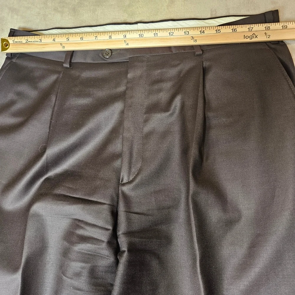 Giorgio Valentini Mens Suit 46L Dark Brown 100% Super 140s Wool Made in Italy